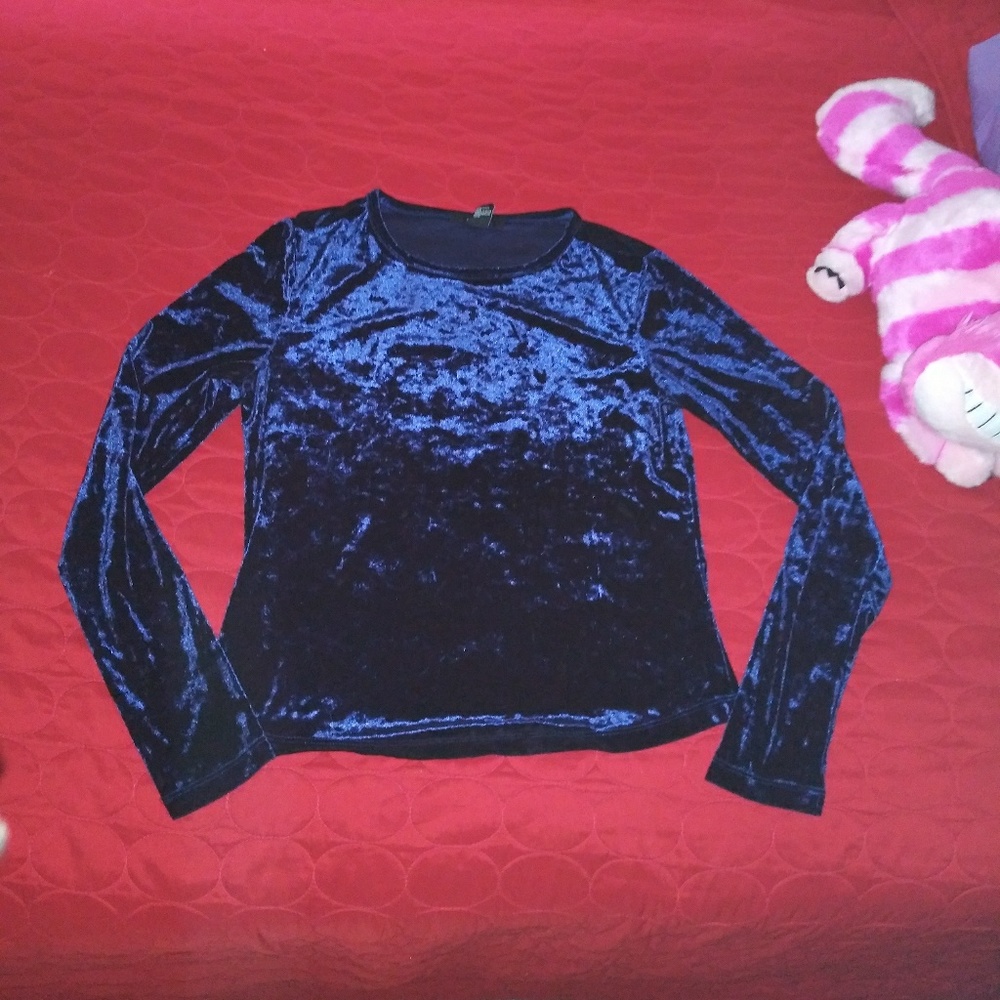 Forever 21 blue velvet top